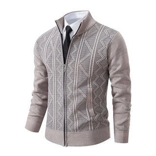 High-Collar Knit Cardigan