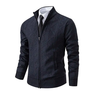High-Collar Knit Cardigan
